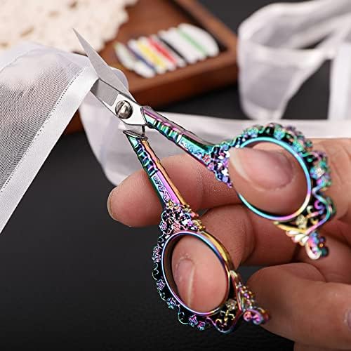 YOUGUOM 4,7 инча Ножици за бродиране Дъгата пеперуда и 4,5 инча с Преливащи се цветове Реколта Ножици за Бродерия за Произведения на изкуството Инструменти за ръчна рабо?
