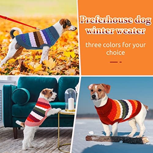 Зимен Пуловер за домашни кучета Preferhouse за Малки, Средни, Големи и X-Large, Топло Облекло за Кутрета в студено време,