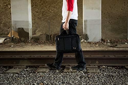 Hybrid чанта-месинджър Vangoddy за Lenovo 300e, Yoga, IdeaPad, серия N, 500e, Tab P10, M10, 8, E7, E8, E10, лаптопи и таблети до 11,5 инча (черен) комплектът включва универсална стойка за таблет