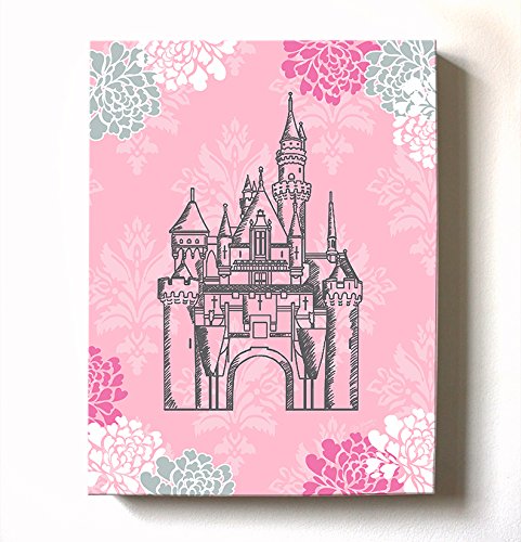 Персонализирани стенен декор за детска стая принцеси за момичета - Уникална цветна тема във формата на замък и корони,