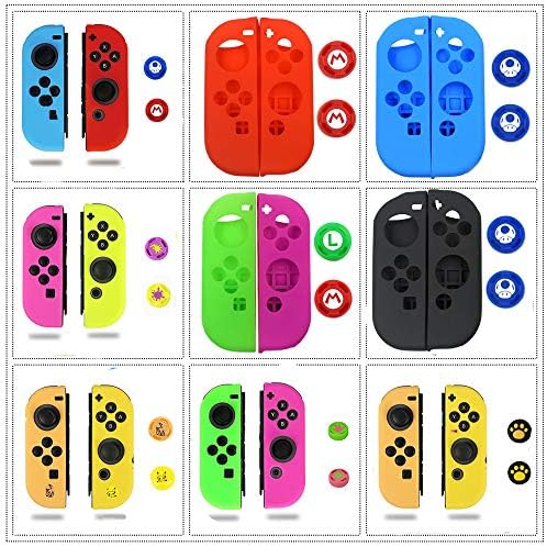 Дръжки за палец, Капачка на навигационния бутон, Мек Силиконов Защитен Калъф за Nintendo Switch Joy-Con (Жълт)