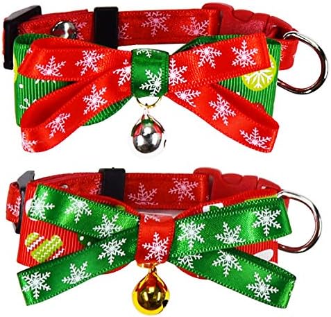 Коледен Нашийник за котки Fayoo, носи Вратовръзка за домашни любимци с Камбана, Найлонов Яка със Защитна ключалка за