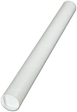 Пощенски тръби Tubeequeen бял цвят с капаци, полезна дължина 3 x 18 инча (6 опаковки)
