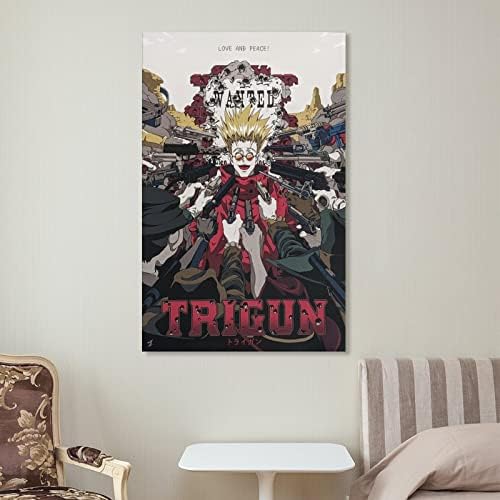 KBUYS TRIGUN паническо бягство Японското Аниме Готин Арт Принт Естетически плакат За стая Плакат и монтиране на художествено