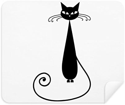 Очертанията на Животното Изкуство Черно Любител на Котки Хелоуин Плат За Почистване на Екрана за Пречистване на 2 елемента