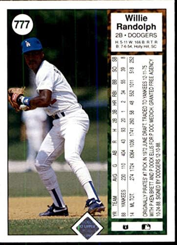 1989 Горната палуба #777 с Бейзболна картичка Уили Рэндольфа Лос Анджелис Доджърс МЕЙДЖЪР лийг бейзбол NM-MT