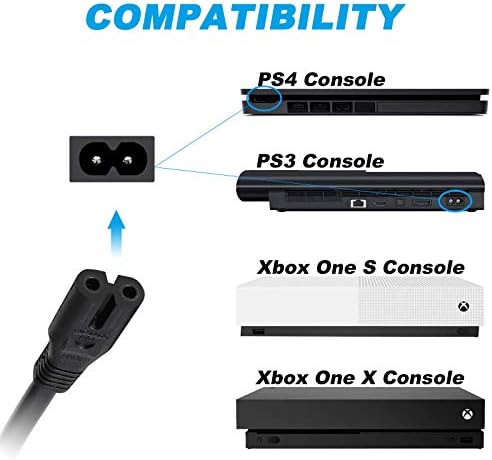 Захранващ кабел ac адаптер за PS4 Slim/PS3 Slim, Xbox One S, Xbox One X, Xbox Series X, Разменени захранващ кабел Xbox