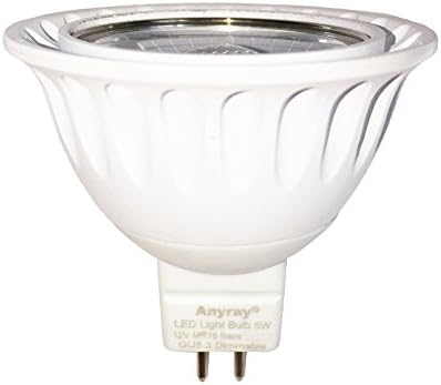 Led лампа Anyray с 1 крушка с регулируема яркост 5 W GU5.3 MR16, еквивалентна на халогенна лампа с мощност 20 W, 12 v ac / dc, на топло бял цвят