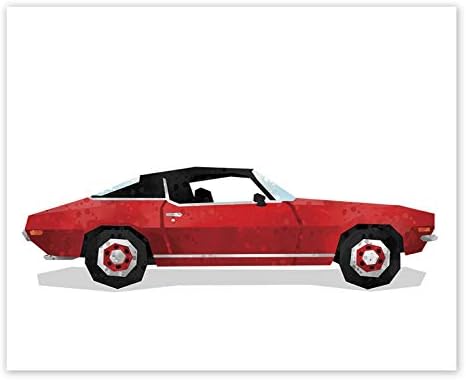 Класически автомобили рисунка на стената - Комплект от 5 щампи // игри стая Декор // Плакати за спални момче // Бебешко
