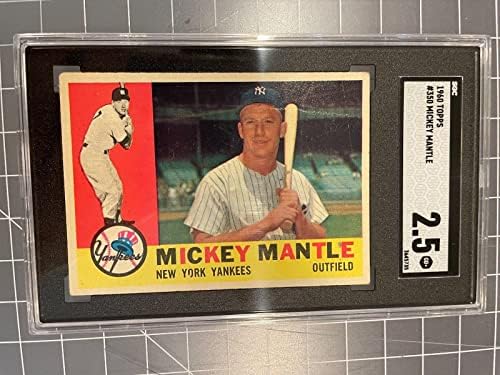 1960 Бейзболна картичка Topps 350 Мики Mantle Ню Йорк Янкис Sgc 2.5 Добри бейзболни картички с надпис +
