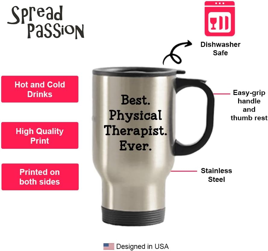 Пътна чаша за физиотерапевт SpreadPassion - Най-добър Физиотерапевт на светлината - Забавен Чаша За горещо какао С Изолация