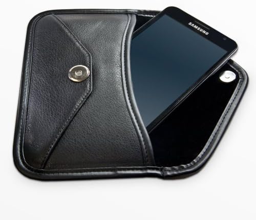 Калъф BoxWave, който е Съвместим с ZTE Blade A3L (Case by BoxWave) - Луксозни Кожена чанта-месинджър, чанта-плик от изкуствена