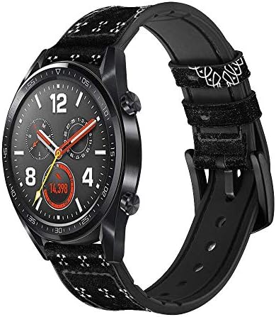 CA0673 Кърпа Черен Модел от Кожа и Силикон Смарт Часовник Каишка Часовник Smartwatch Размер на Смарт часа (22 мм)