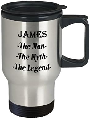 Джеймс - Човек, Мит, Легенда, Невероятна Кафеена Чаша за Подарък - Пътна Чаша на 14 грама