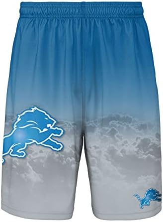 Спортни къси Панталони с Градиентным Логото на FOCO NFL Detroit Lions Big Logo Training Short - Мъжки Двойни Много Големи