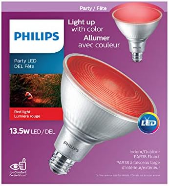 Led лампа от Червено Стъкло Средна мощност PAR38 капацитет от 13,5 Вата