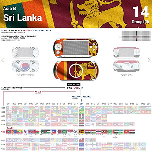 Sony PSP-E1000/E1004 Дизайн на Корицата знаме на Шри Ланка Стикер-стикер за PSP-E1000/E1004