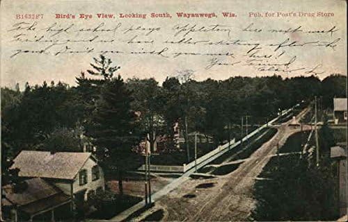 Гледка от птичи поглед на Юг Вейаувега, Уисконсин С Оригинални Старинни пощенска картичка