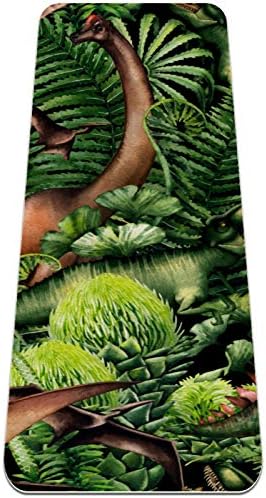Siebzeh Jungle Green Динозавър World Premium-Дебела подложка за йога, в екологично Чист Гумена подложка за здраве и фитнес,