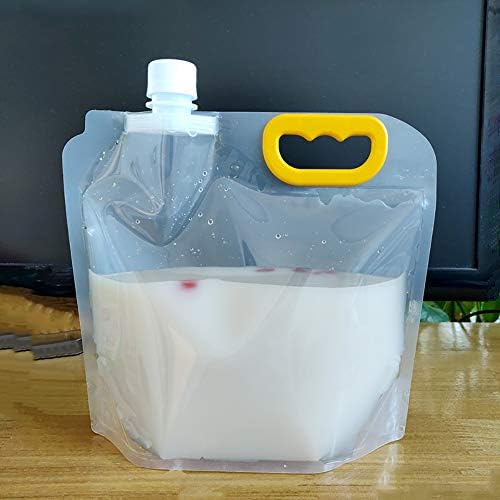 RAYNAG 5L пластмасови пакети за алкохол, стоящ опаковки за течности с чучур, сгъваеми флакони за пиене, контейнери, чанта