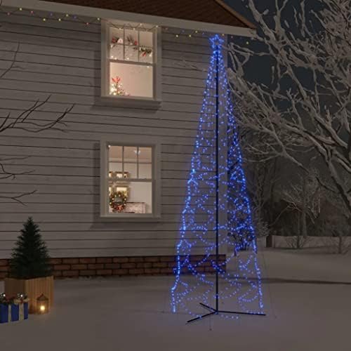 VidaXL Коледна Конична Елха Синьо 1400 светодиоди 63 x196.9