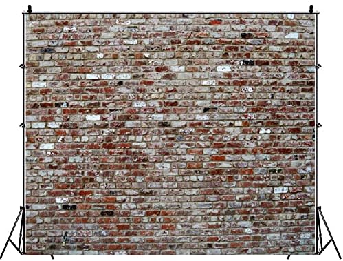 Laeacco 10x10ft Тухлена Текстура Гръндж Фон За Снимки Художествена Тухлена Стена на Селски Местността Ретро Реколта Стена