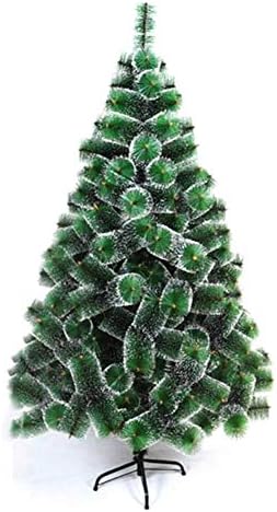 Луксозна Изкуствена Коледна елха DULPLAY, 7 фута, Екологично Чисти Украсени коледно дърво, Бял Борови Иглички, Пълнозърнести