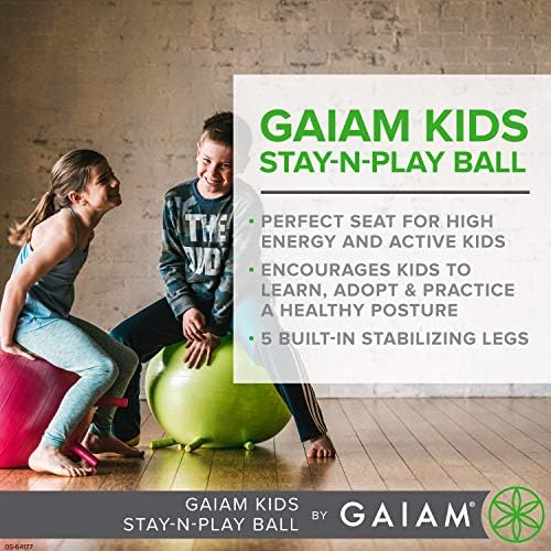 Детски балансир Gaiam Kids Stay-N-Play Children ' s Ball Balance - Гъвкав училищен стол, активно седене на класния маса