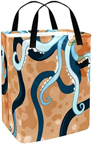 Кошница за дрехи с дръжка, Морски Октопод на Дълги Крака, Сгъваема Голяма Памучен Кошница за съхранение на дрехи