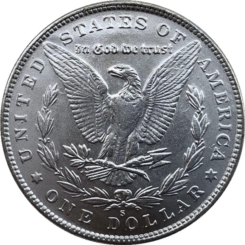 Версия на американската монети Морган 1884 г. Сребърен долар Месинг със сребърно покритие Антикварни Чуждестранни Възпоменателни