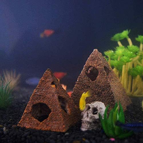 NGe 1бр Египетски Декор на Аквариум Aquarium Смола Пирамида Скривалище За Влечуги Аквариум Рибки, Скариди Среда на Аквариума
