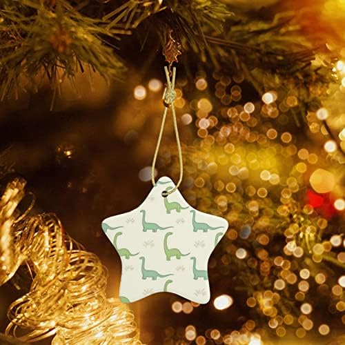 Коледен керамичен медальон Динозавър 2022 за украса на Коледната елха