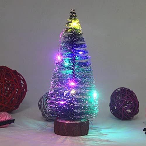 3 бр. Мини-Коледна Елха с led осветление, Коледно Дърво, Малка Бор за Коледно парти, Домашен Коледен Тенис на Коледа