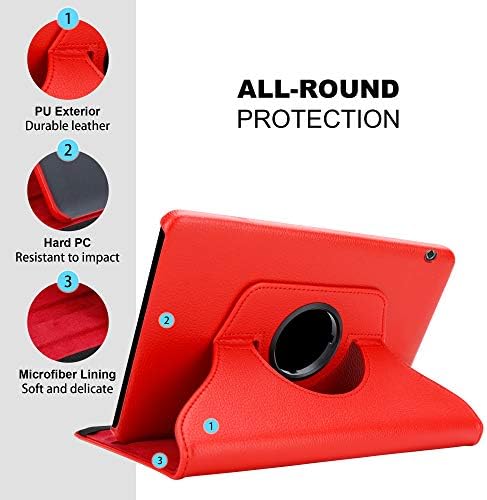 Калъф за таблет Cadorabo, съвместим с Huawei MediaPad T5 10 (10,1 Zoll) в стил Poppy RED – Book, защитен калъф, без автоматично