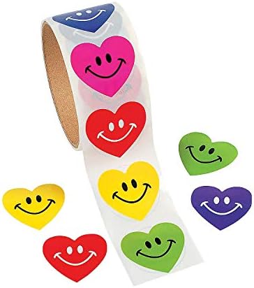 Забавни Стикери със сърдечна усмивка (100шт) в Деня на Свети Валентин - Канцеларски материали - Етикети - на Ролка -
