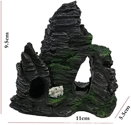 Скала от смола за аквариум SAWQF, изглед към планината, пещера, камък, дърво, украшение за аквариум, аксесоари за аквариум