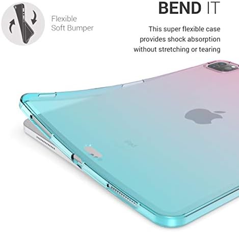 силиконов калъф kwmobile TPU Съвместим с Apple iPad 5 Air. Gen (2022) / iPad Pro 11 (2020 Г.) - Мек, Гъвкав Защитен калъф - два цвята-Тъмно-розов /Син / Прозрачен