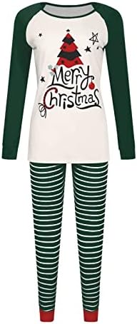 Пижами CJHDYM за жени с Коледните принтом, Дълги Ръкави, Основни Тениски за Спане, Ризи, Блузи и Пижамные Панталони на