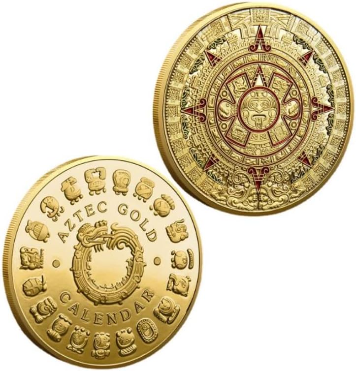 Мексиканска Златна Монета на маите Сребърна Монета Чуждестранна Възпоменателна Монета Посеребренный Незабравим Медальон Медальон с покритие от сплав (Злато)