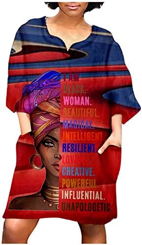 WYBAXZ Лятна Рокля-риза за жени, Рокля с V-образно деколте и Бохемски Принтом, Рокля в Екзотичен Стил за Жени, Дрехи