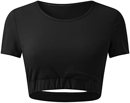 Lookatool Женска Тениска с Отворена на Гърба, Скъсяване на Върховете на Бретелях с Подвижна Подплата, Спортен Сутиен