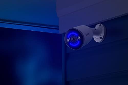 Lorex E895AB Жичен IP камера за сигурност 4K Deterrence Bullet AI PoE с интелигентен охранным осветление, цветен нощно