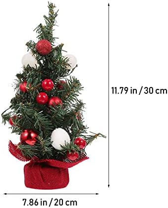 PRETYZOOM Маса Мини-Коледно Дърво, Изкуствени Коледни Бор с Шариковым Орнаменти Нежна Коледна Настолна Дърво за Коледна