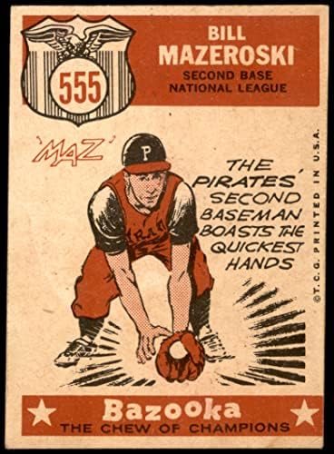 1959 Topps 555 All-Star Бил Мазероски Питсбърг Пайрэтс (Бейзболна картичка) VG Пирати