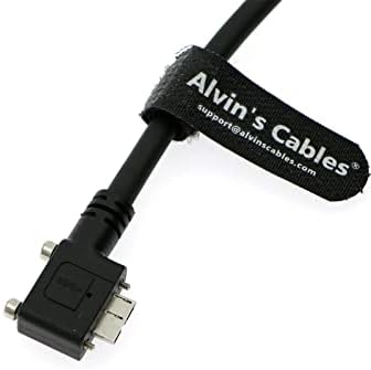 Кабели Alvin's USB 3.0 Кабел за предаване на данни от USB-A до Micro-B в левия ъгъл с две определящи винтове Гъвкав Екраниран