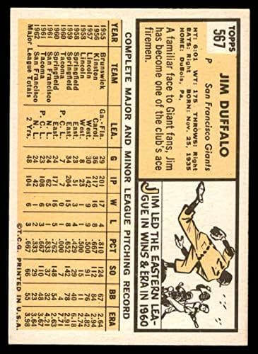 1963 Topps 567 xBLB Джим Даффало Сан Франциско Джайентс (Бейзболна картичка) (За вмъкване няма петно на дясната китка)