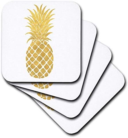 3. Меки подложки с участието на ананас със златен блясък (комплект от 4 броя), комплект от 4 меки