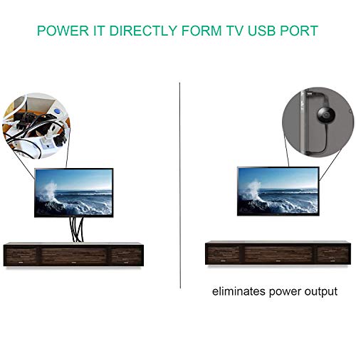 USB захранващ кабел, Съвместим с Roku Chromecast TV Streaming Stick - Кабел за зарядно устройство, кратък 11-Инчов Сплетен, 2 опаковки