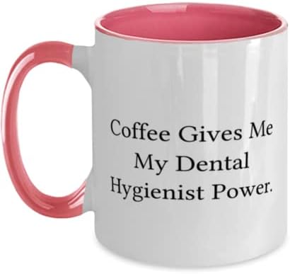 Специална два цвята чаша за зъболекар-хигиенист на 11 грама, Кафе, подаръци за колеги, Подарък от колегите, Чаша за Зъболекар-хигиенист,