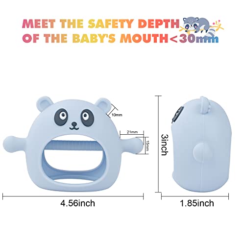 Играчки за никнене на млечни зъби за бебета 3-6 месеца, Силиконови Прорезыватели Панда Никога не капки за деца от 6-12